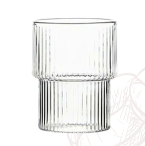 RIBBED VINTAGE GLASSWARE  (EACH CUP)